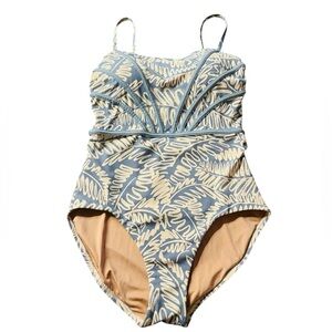 Hermoza Women’s One Piece in Light Blue and White Abstract Pattern Size 4